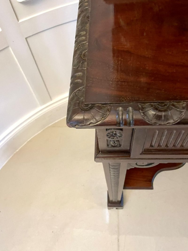 Antique Victorian Quality Carved Mahogany Display Cabinet by James Winter & Sons, London - Image 7